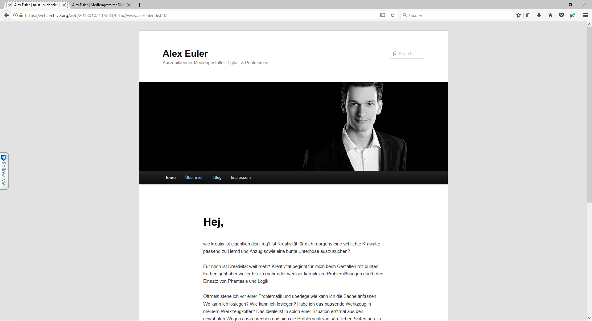 Desktop Ansicht 2013 (Wordpress)