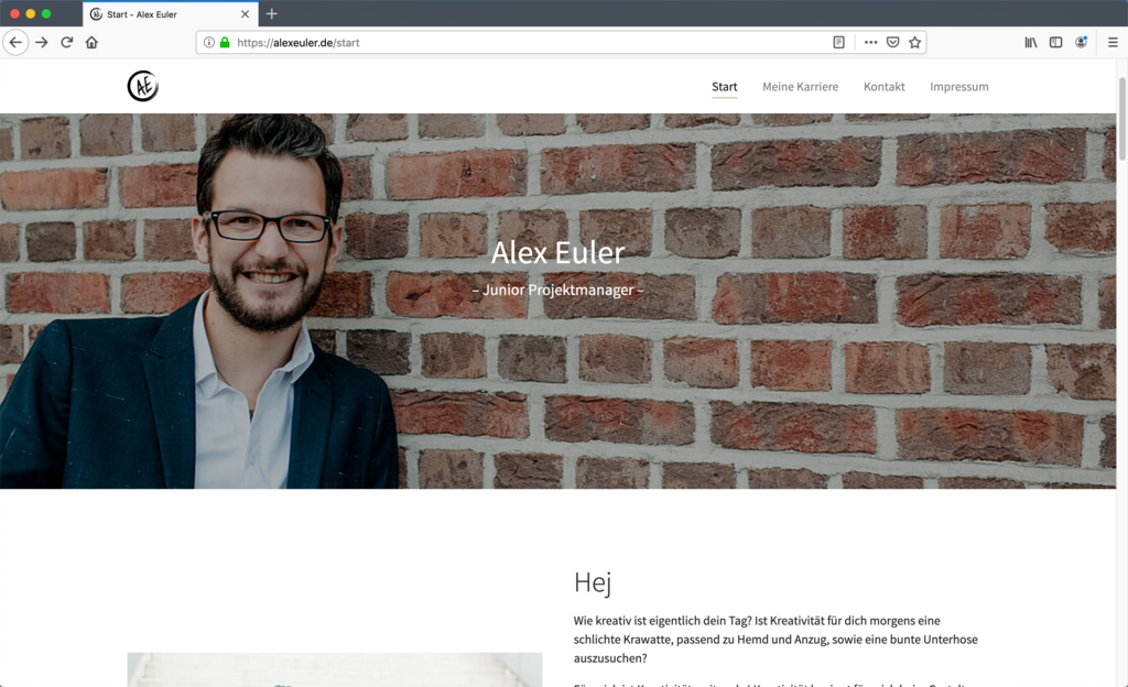 Desktop Ansicht 2019 (TYPO3)